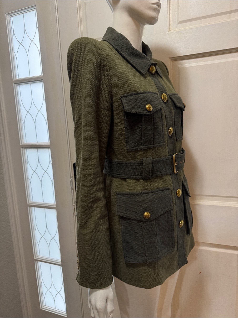 Veronica Beard Sonoma in Army & Loden Olive Military-Style Belted Jacket Size 6 - Picture 8 of 16